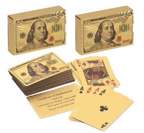 🃏 Гральні карти GOLD 100 DOLLAR 2230 фото