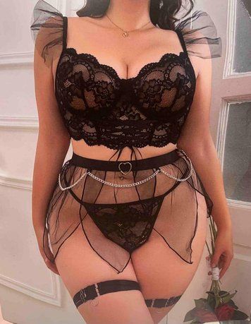 Комплект нижньої білизни Plus Size, чорний 2558 фото