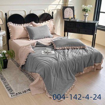 Постільна білизна євро з мусліну з літньою ковдрою Colorful Home 200&times;230 см 2067 фото