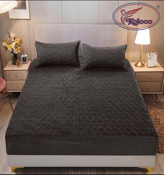 Покривало велюрове на резинці Koloco 160&times;200 см 2705 фото