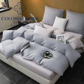 Комплект постільної білизни Двоспальний Варений хлопок Colorful Home 180х220 см Сірий 1608 фото