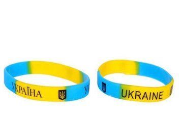 💙💛 Силіконовий браслет &laquo;Україна / Ukraine&raquo; 10 мм 2227 фото